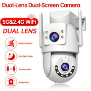 Wireless PTZ Security Camera with 5G WiFi Dual Lens Two-Way Audio Auto Tracking for Elderly Pets and Kids
