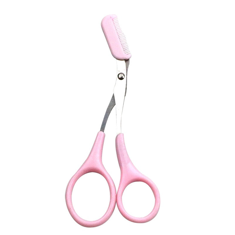 Women Men Eyebrow Trimmer Scissors With Comb Non Slip Finger Grips