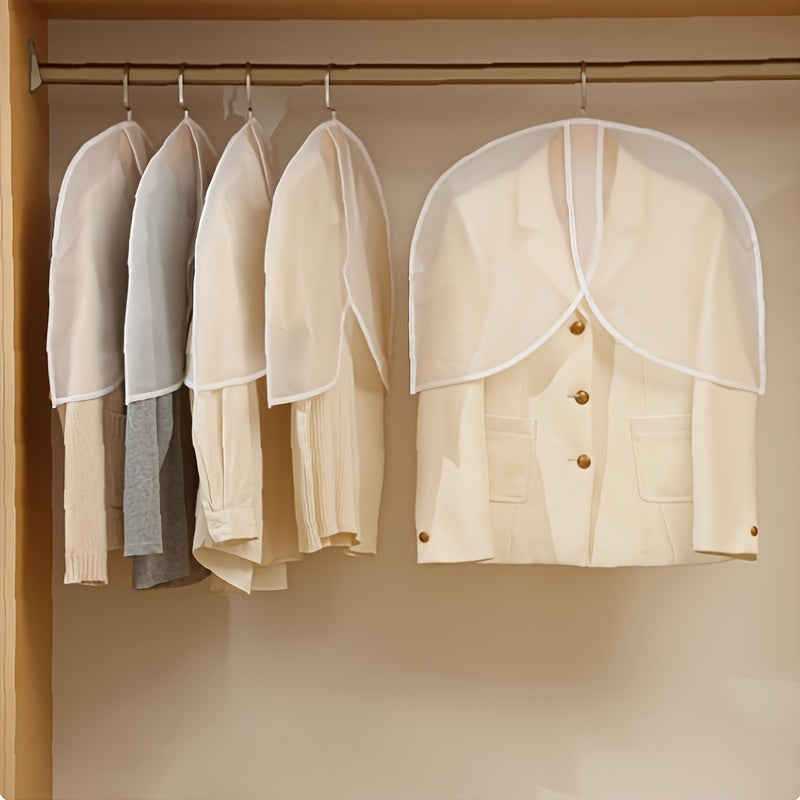 Set of 5 Polyester Garment Covers with Dust Protection for Closet Storage