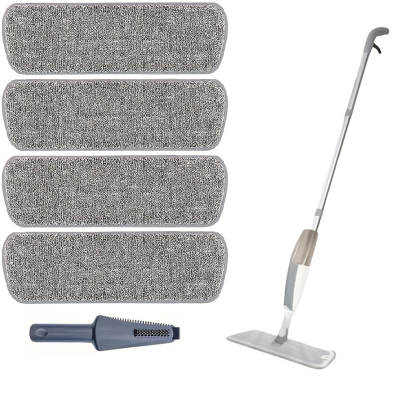 Microfiber Spray Mop with Rotating 360° Swivel Head, Reusable Pads, Adjustable Handle