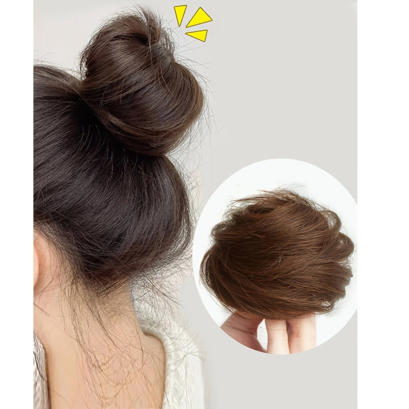 Women Synthetic Hair Bun Ponytail Extension 3-Inch Elastic Donut for Casual and Party Wear