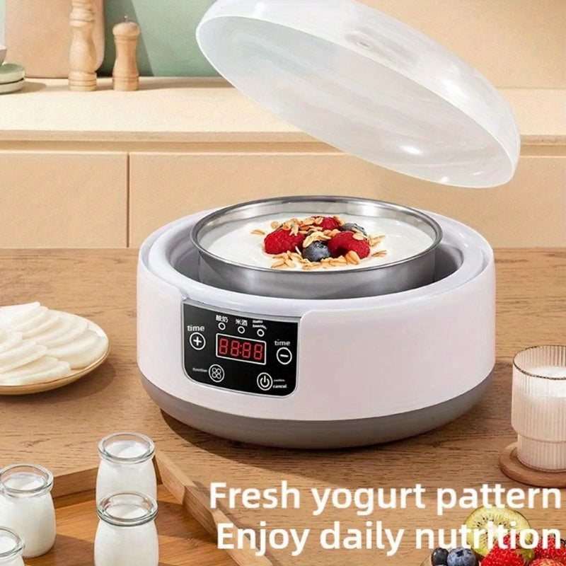 1.2L Electric Yogurt Maker with Probiotic Function LED Display Timer White