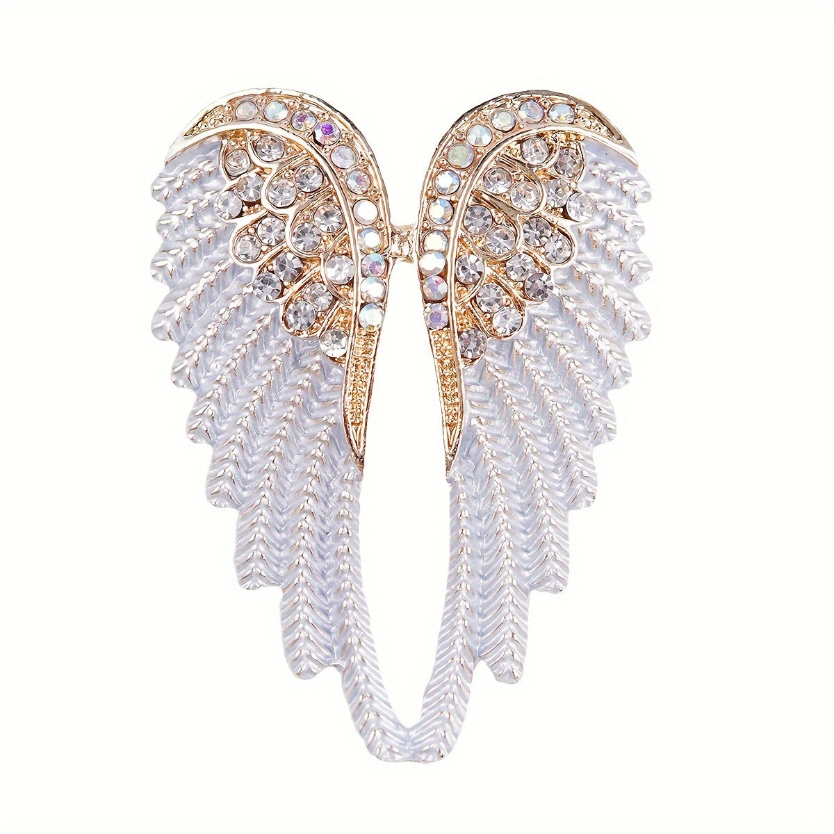 Christmas Angel Wings Brooches Set of 6 with Diamond Decor Stylish Jewelry Accessories