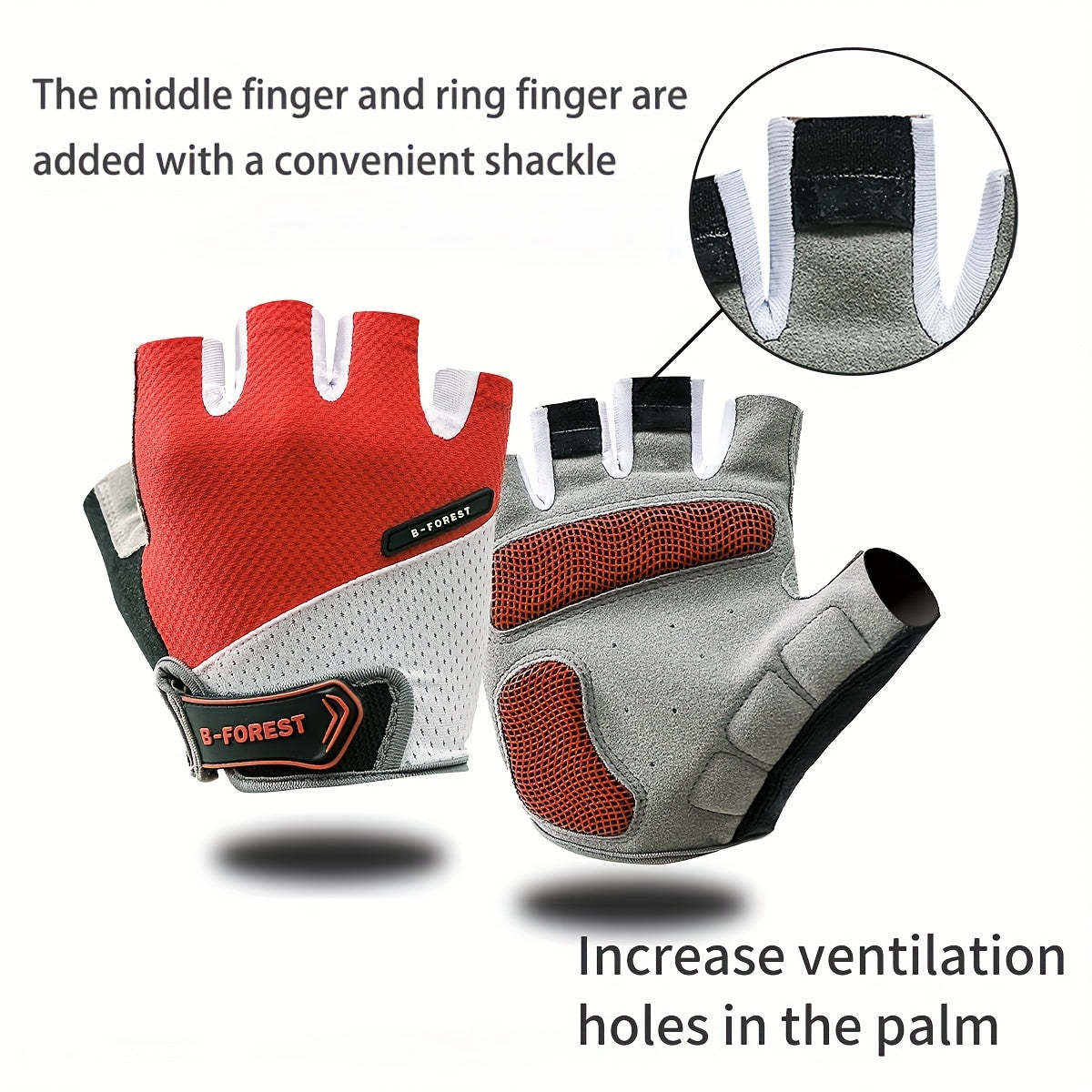 Unisex Breathable Polyester Half-Finger Cycling Gloves with Silicone Palm