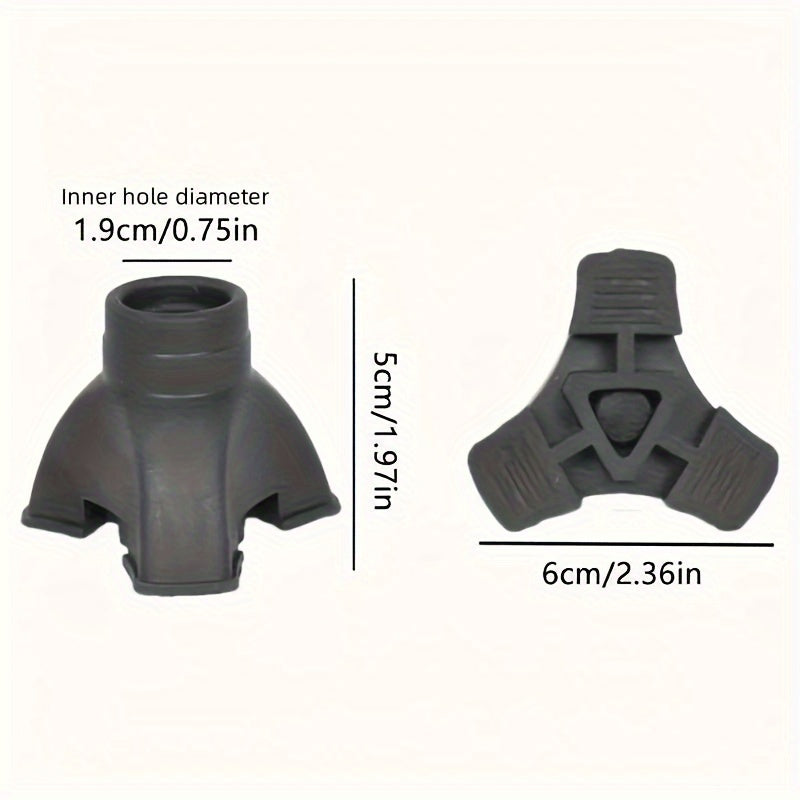 Black Self-Supporting Rubber Non Slip Cane Foot Pad for Stability