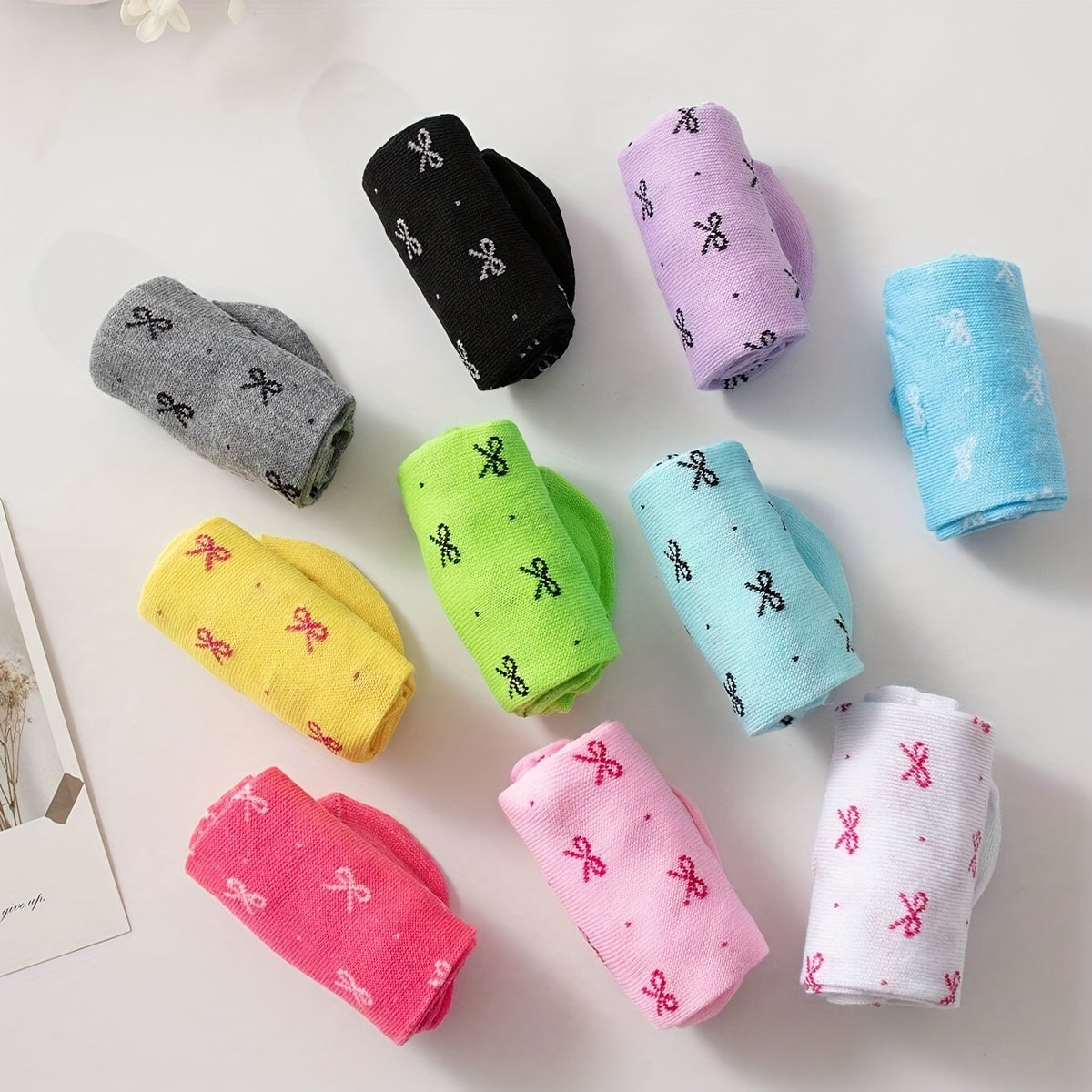 20 Pairs Women's Colorful Ankle Socks Breathable Soft Knit Fabric Fuzzy Casual