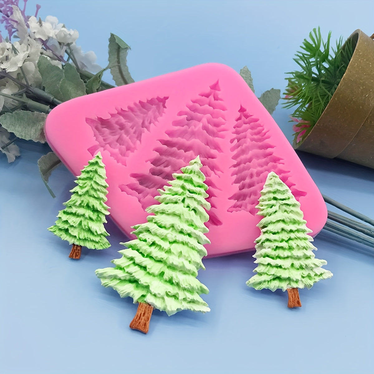 Silicone Christmas Tree Mold for Fondant, Chocolate, Gummy, Soap, Candles