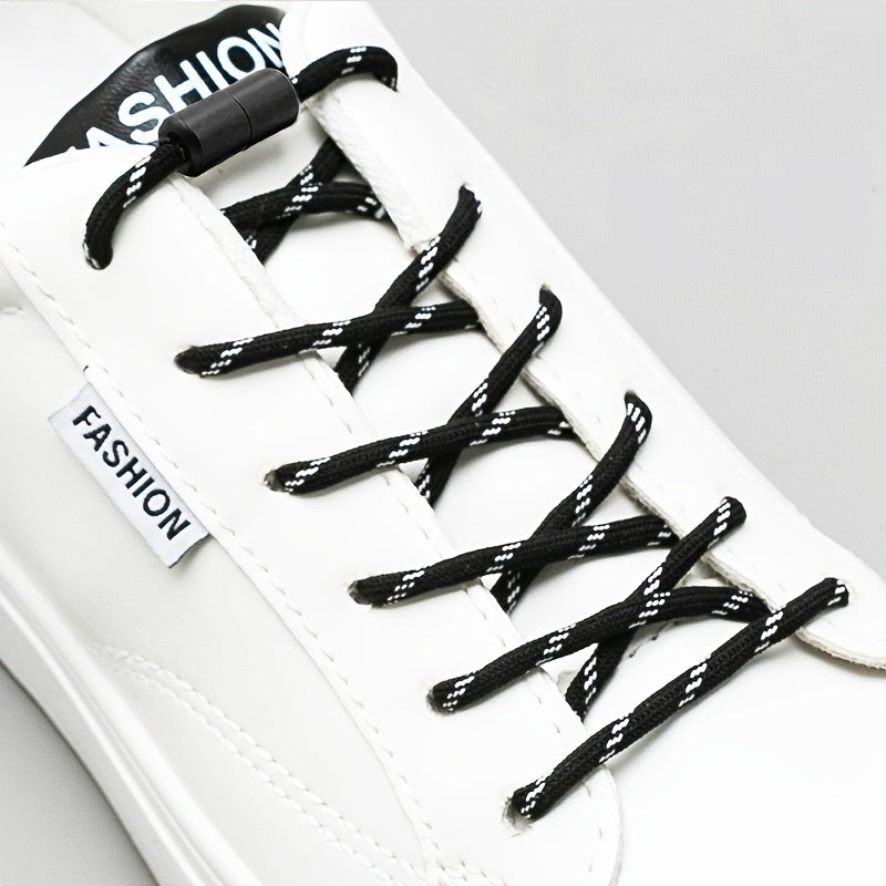 2PCS No-Tie Elastic Shoelaces for Sneakers and Boots Soft Acetate Fiber