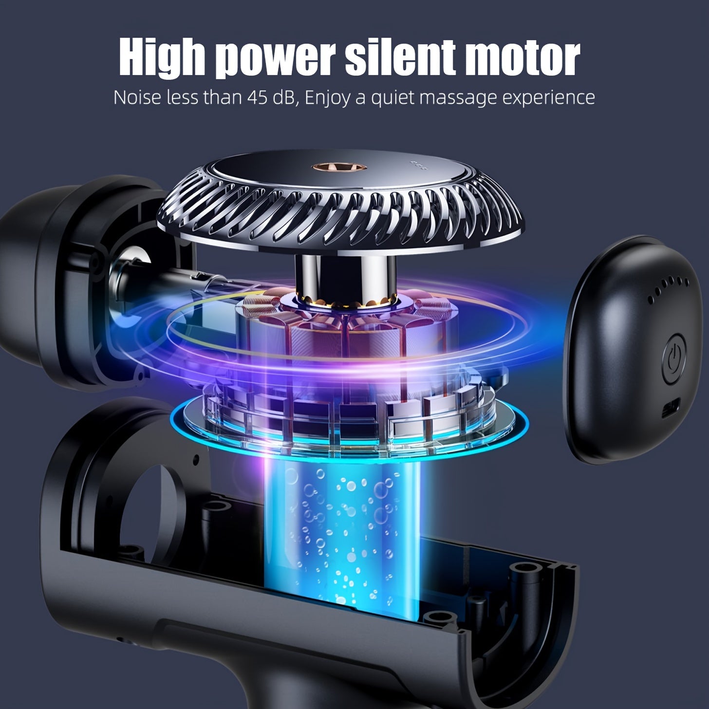 SORUDEL Massaj quroli, 8 massaj boshliqlari, 6 tezlik va saqlash sumkasi bilan.