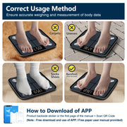 Body Fat Scale with App BMI Water BMR Max 180kg/400lb Battery Not Included