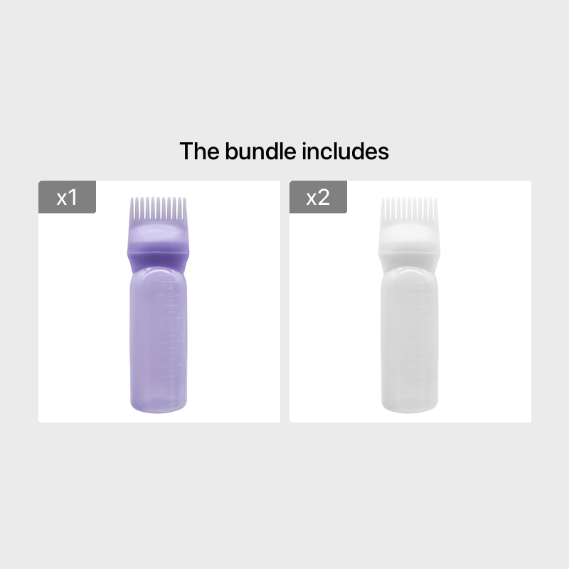 Soch bo'yash va yuvish uchun plastmassa quruq tozalash shishasi, qalinlashtirish darajasi bilan