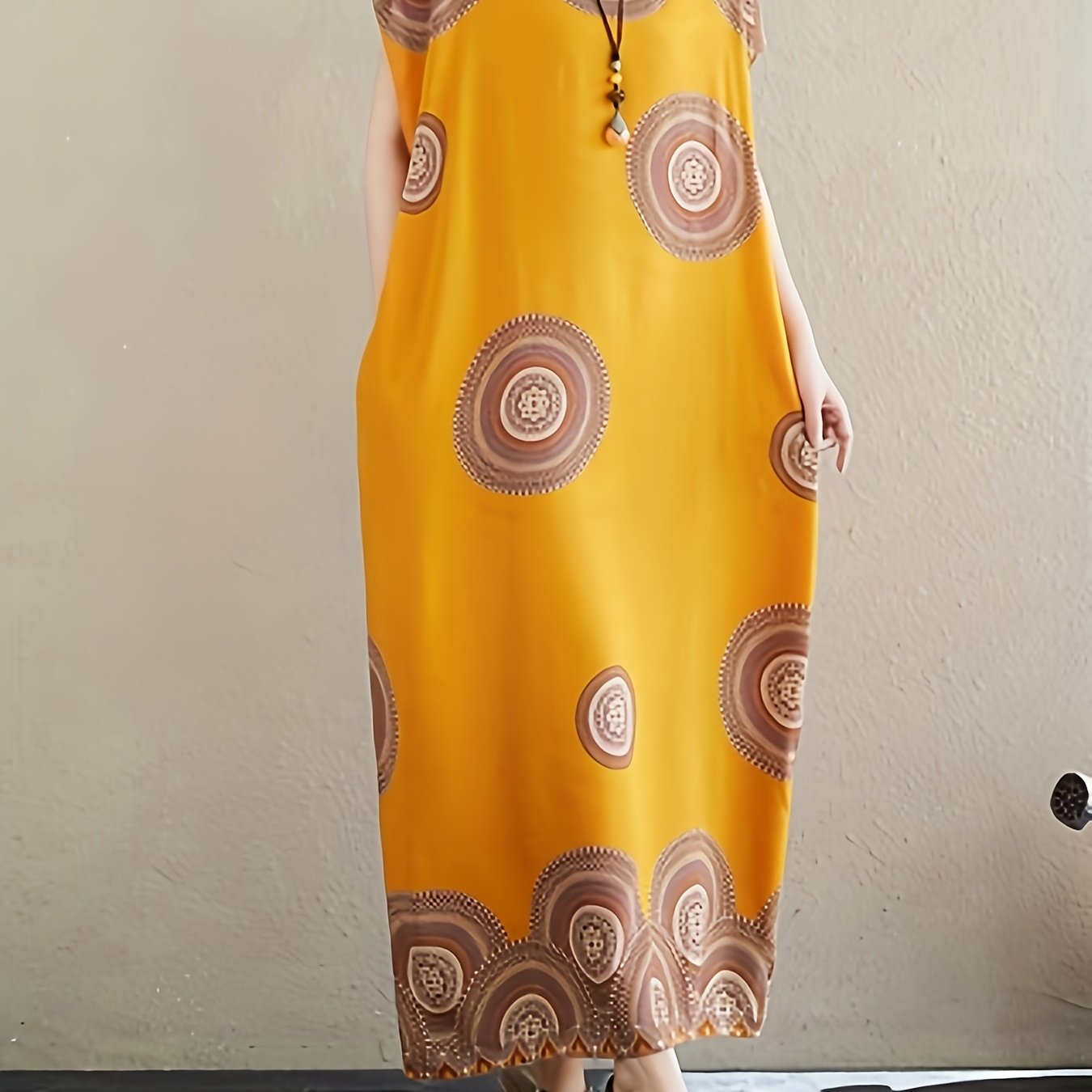 Женское платье макси в стиле бохо шик из вискозы с пейсли, зелёное, с V-образным вырезом и короткими рукавами