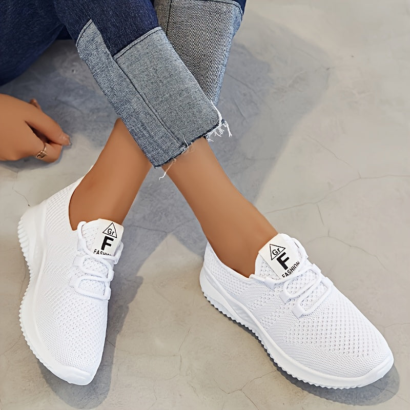 Women Breathable Knit Sneakers Lightweight Non-Slip Comfortable All-Season