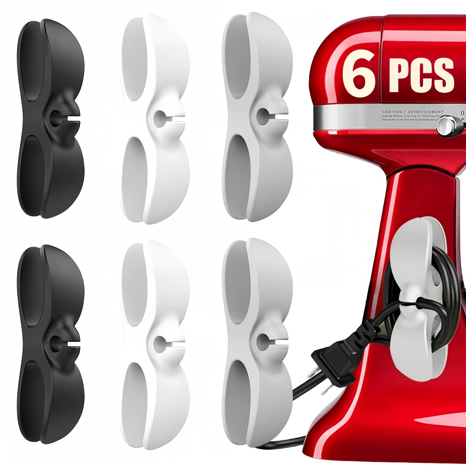 Silicone kablo tashkilotchilari to'plami, 6 ta yopishtiriladigan sim o'rash uchun oshxona texnikasi