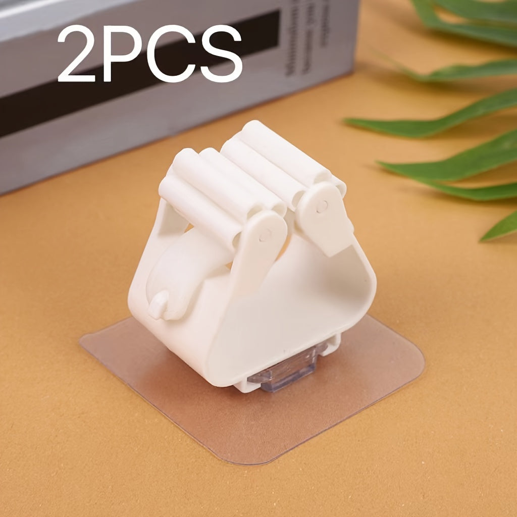 Hanging Mop Storage Rack 2/4 Piece Plastic Bathroom Organizer