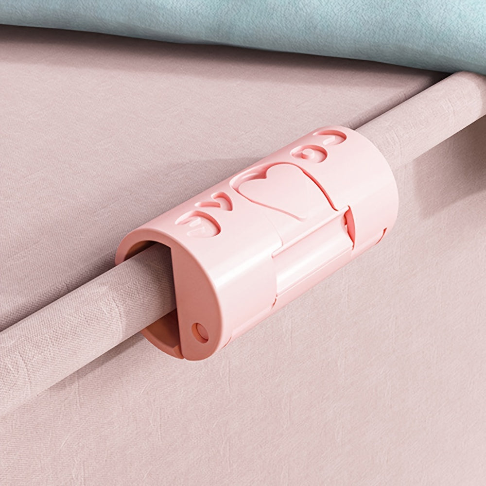 Set of 6 Pink Heart-Shaped Bed Sheet Fasteners Clips for Secure Bedding