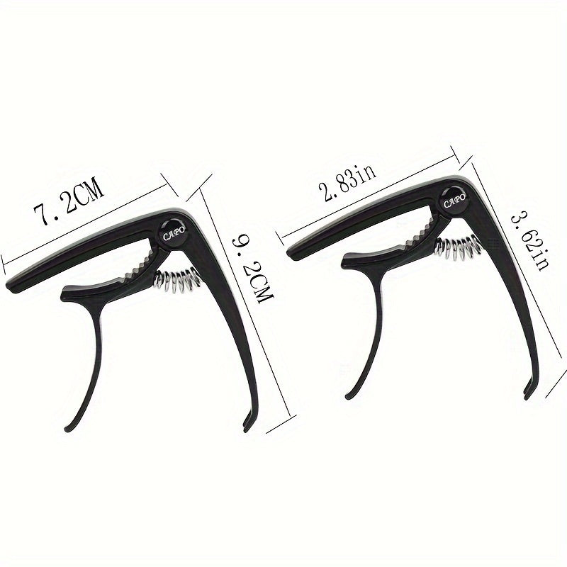 Multi-Function Zinc Alloy Guitar Capo with Black Tuner Clip for Guitars and Ukuleles