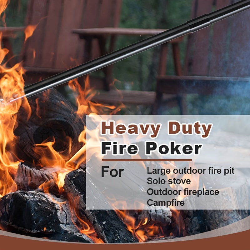 32-дюймовый портативный кочерга для костров, очагов и использования внутри помещения, черный металл
