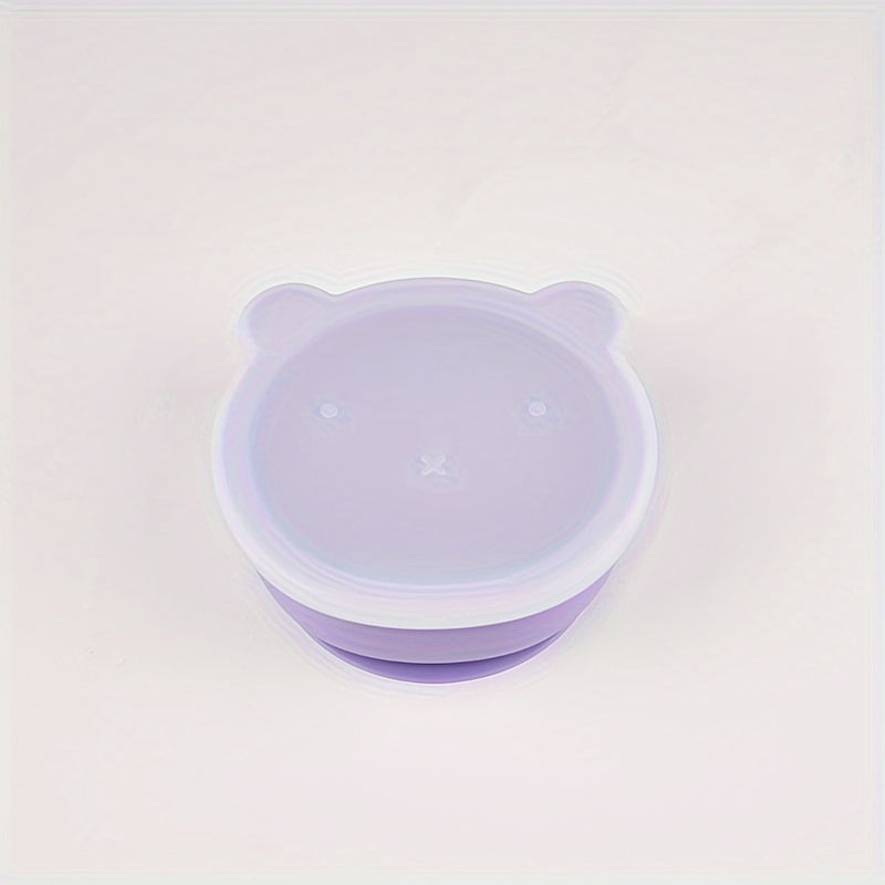 Kids' Silicone Feeding Bowl Set with Lid and Suction Base for Independent Eating