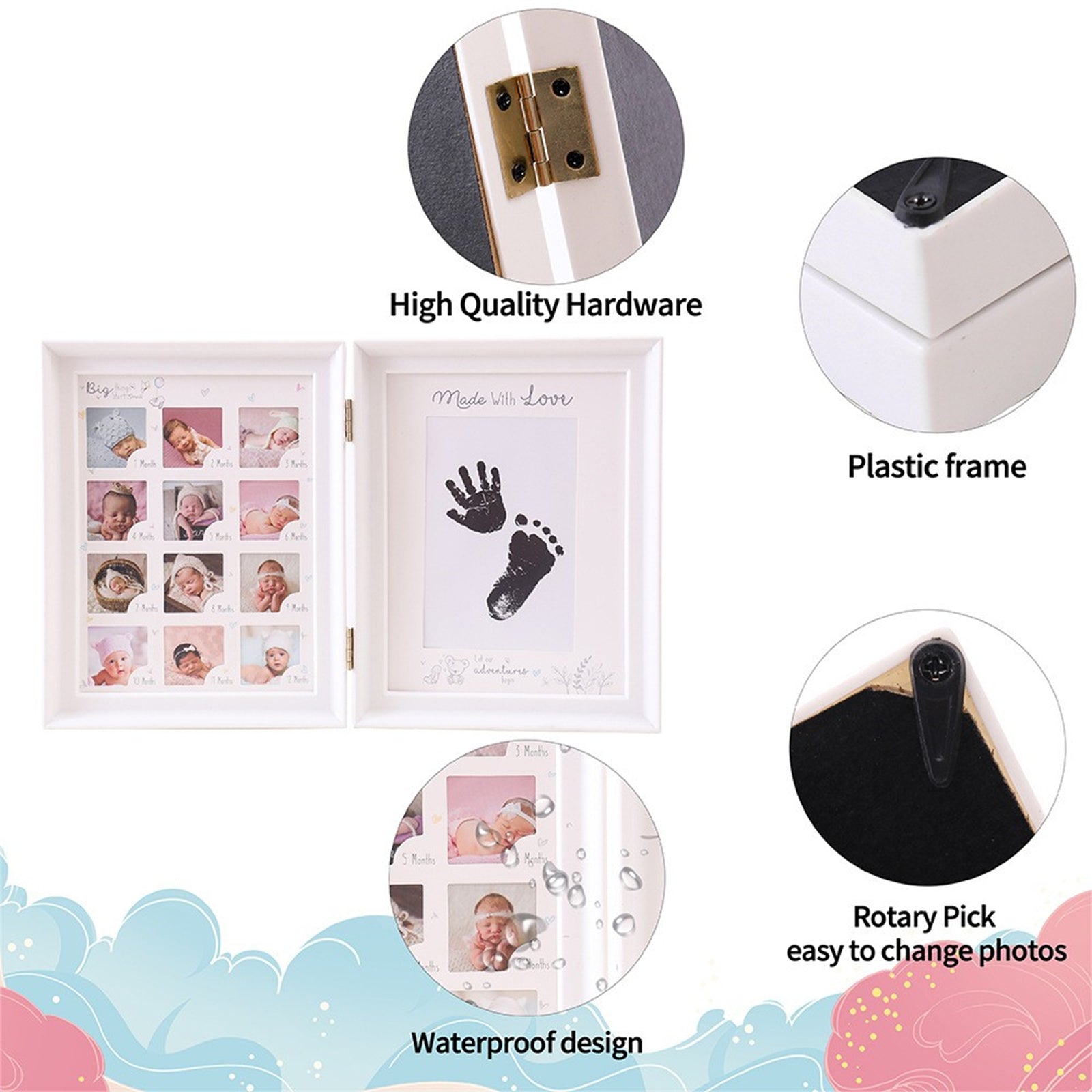 Baby Memory Photo Frame for 100 Days and Holiday Keepsakes