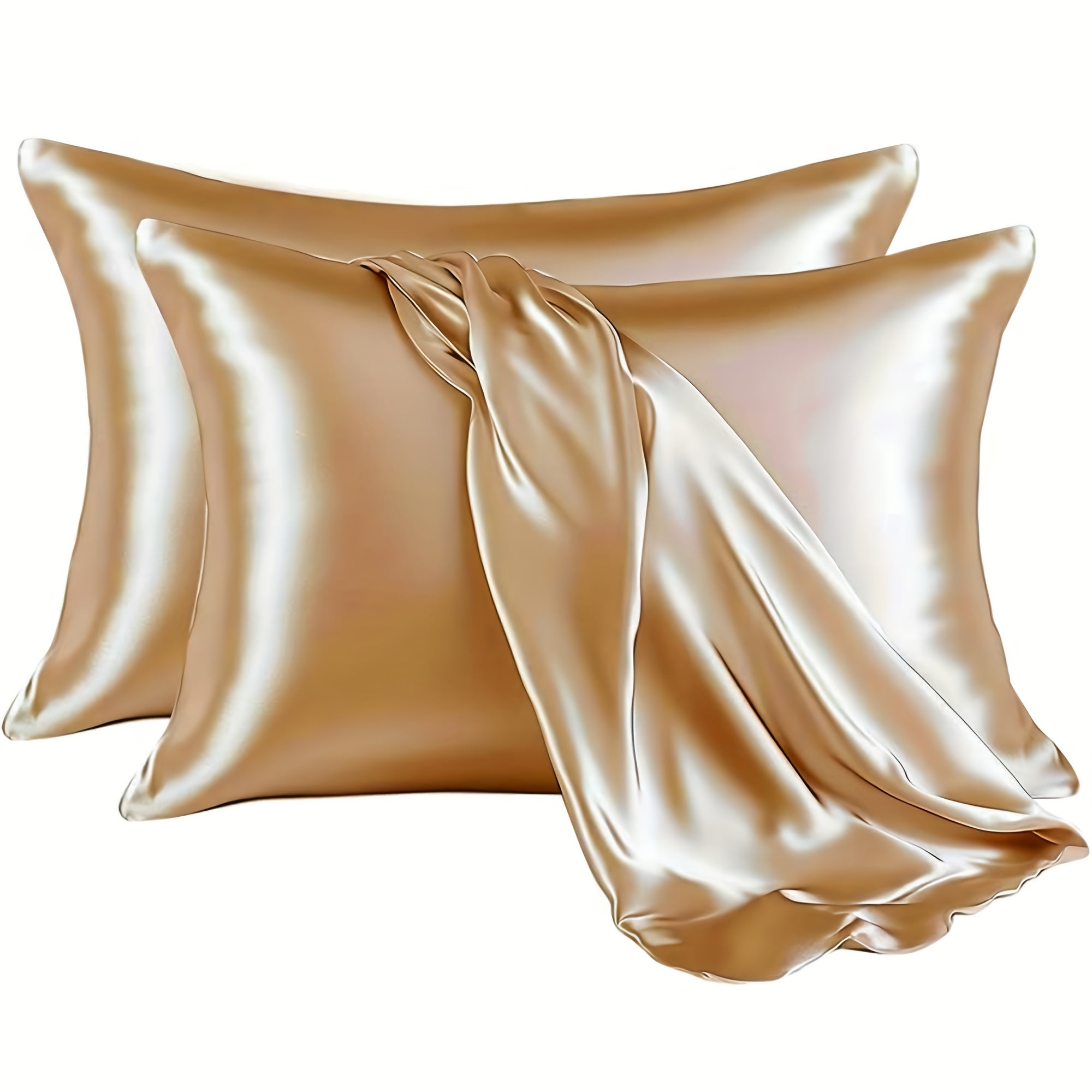 Set of 2 Satin Pillowcases for Luxurious Bedding in Soft Colors