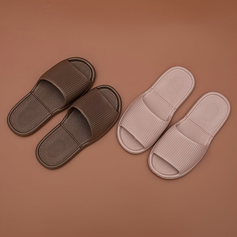 Унисекс EVA нескользящие тапочки минималистичные с полосками для дома и улицы, комфортные