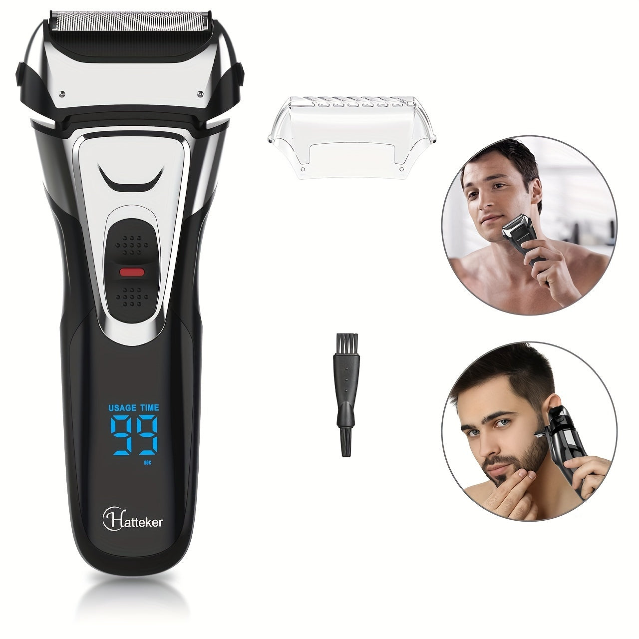 Afeitadora USB portátil con pantalla LCD para hombres