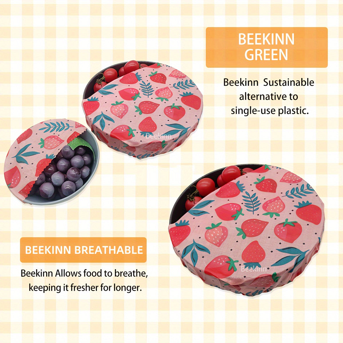 Eco-Friendly Beeswax Wraps for Food, Sustainable Zero Waste Gift