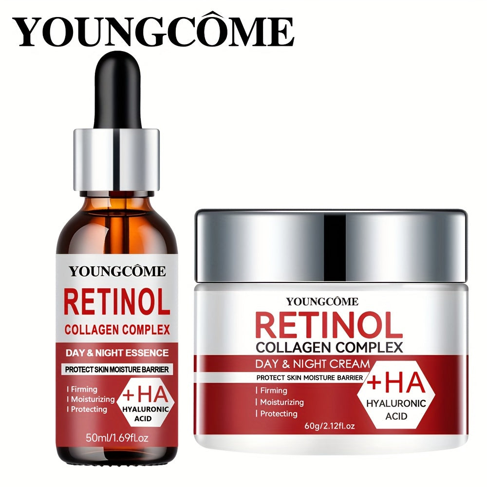 Retinol Collagen Complex Skin Care Set for All Skin Types Hypoallergenic Day and Night Serum and Moisturizer
