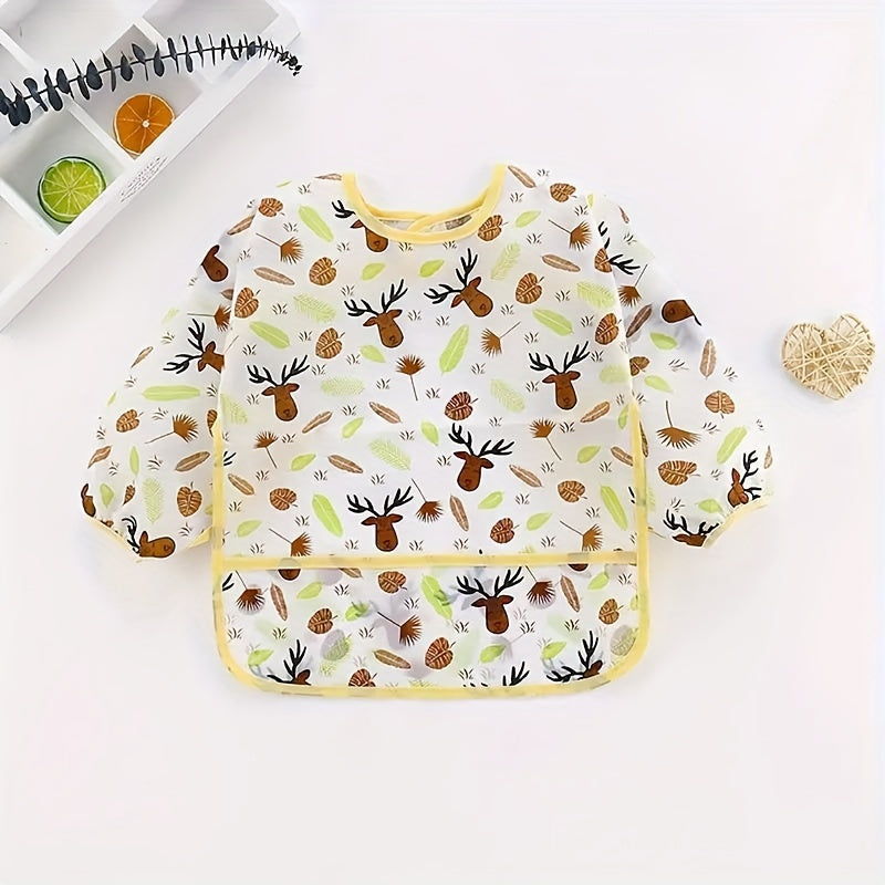 Waterproof Reversible Baby Bibs with Cute Animal and Fruit Designs for Mealtime and Play