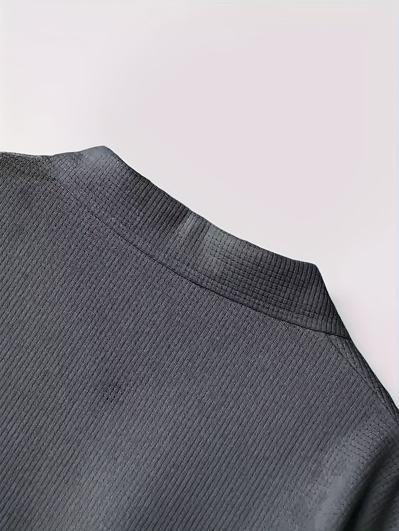 Men's Casual Waffle Suit Polyester Solid Color Regular Fit Spring Fall