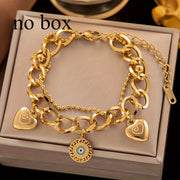 Trendy Gold Stainless Steel Enamel Bracelet for Men Women Daily Wear Street Party