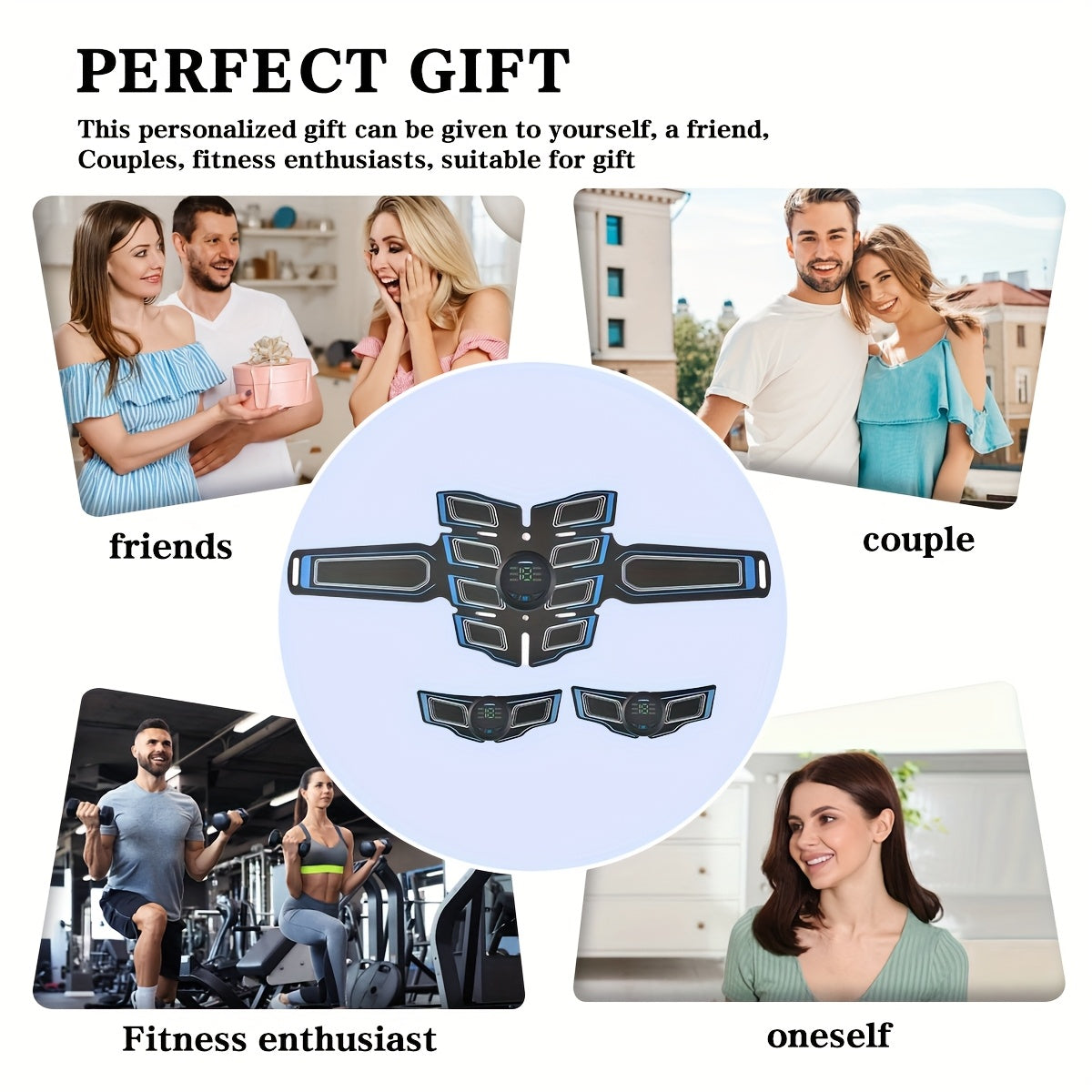 EMS Muscle Stimulator with 6 Modes 18 Levels USB Rechargeable for Waist Back Legs Arms