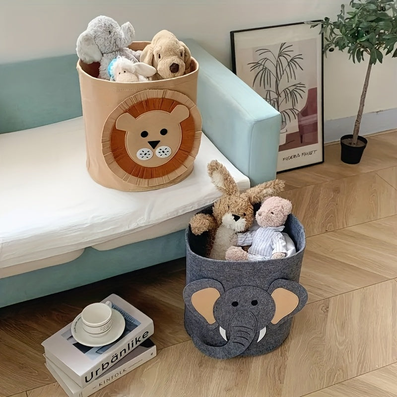 Hayvon tasvirlari bilan mato saqlash savatlari, o'yinchoqlar, yeguliklar, kiyimlar, uy va ofis uchun to'rtburchak tashkilotchilar