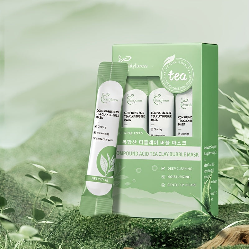 12-Piece Hydrating Tea Tree Bubble Mask Set for All Skin Types