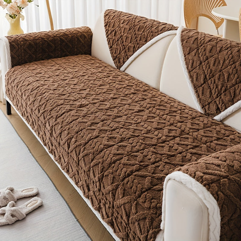 Плюшевый мягкий диванный подушечка для 1-4 местных диванов, нескользящая, моющаяся в машине, дружелюбная к питомцам