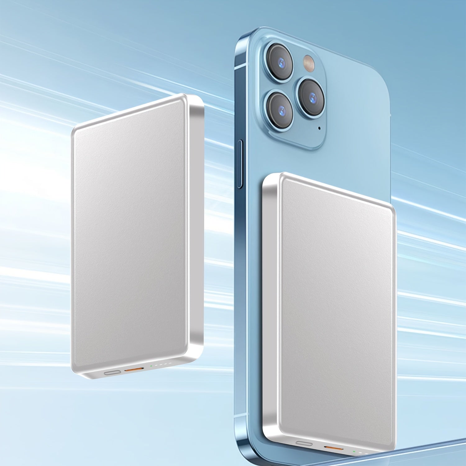 5000mAh Magnetic Wireless Power Bank with USB-C Fast Charging for Apple Devices