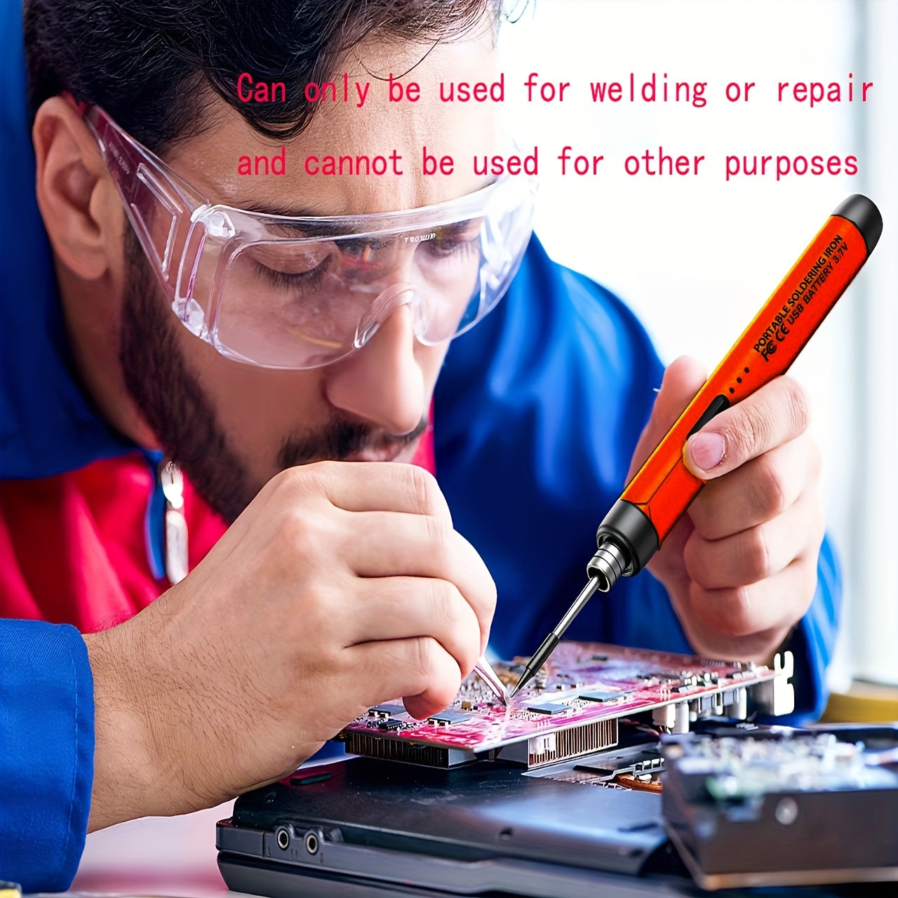 USB Battery Dual-Use Soldering Iron with Temperature Adjustment and Accessories