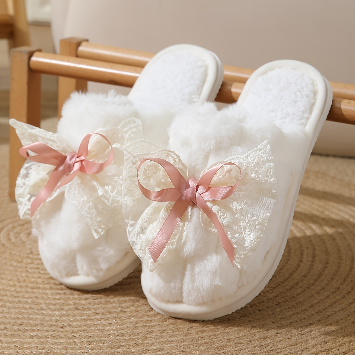 Women's Slip-On Indoor Slippers Soft Fabric Non-Slip EVA Sole Pastel Pink Black Gray Beige