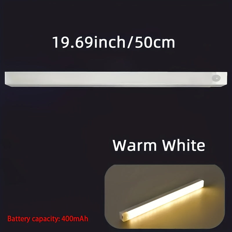 Magnetic Motion Sensor LED Light for Cabinets and RVs USB Rechargeable Adjustable Range White Warm Light