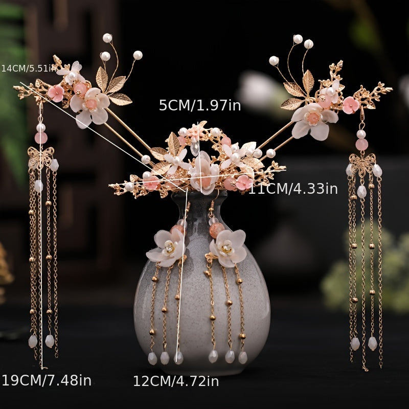 Retro Hair Stick Hair Comb and Earrings Set for Women Hair Accessories