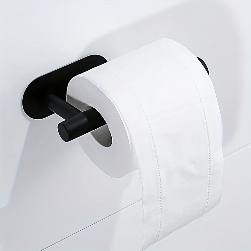 Wall-Mounted Toilet Paper Holder with Adhesive Backing Space-Saving Bathroom Accessory