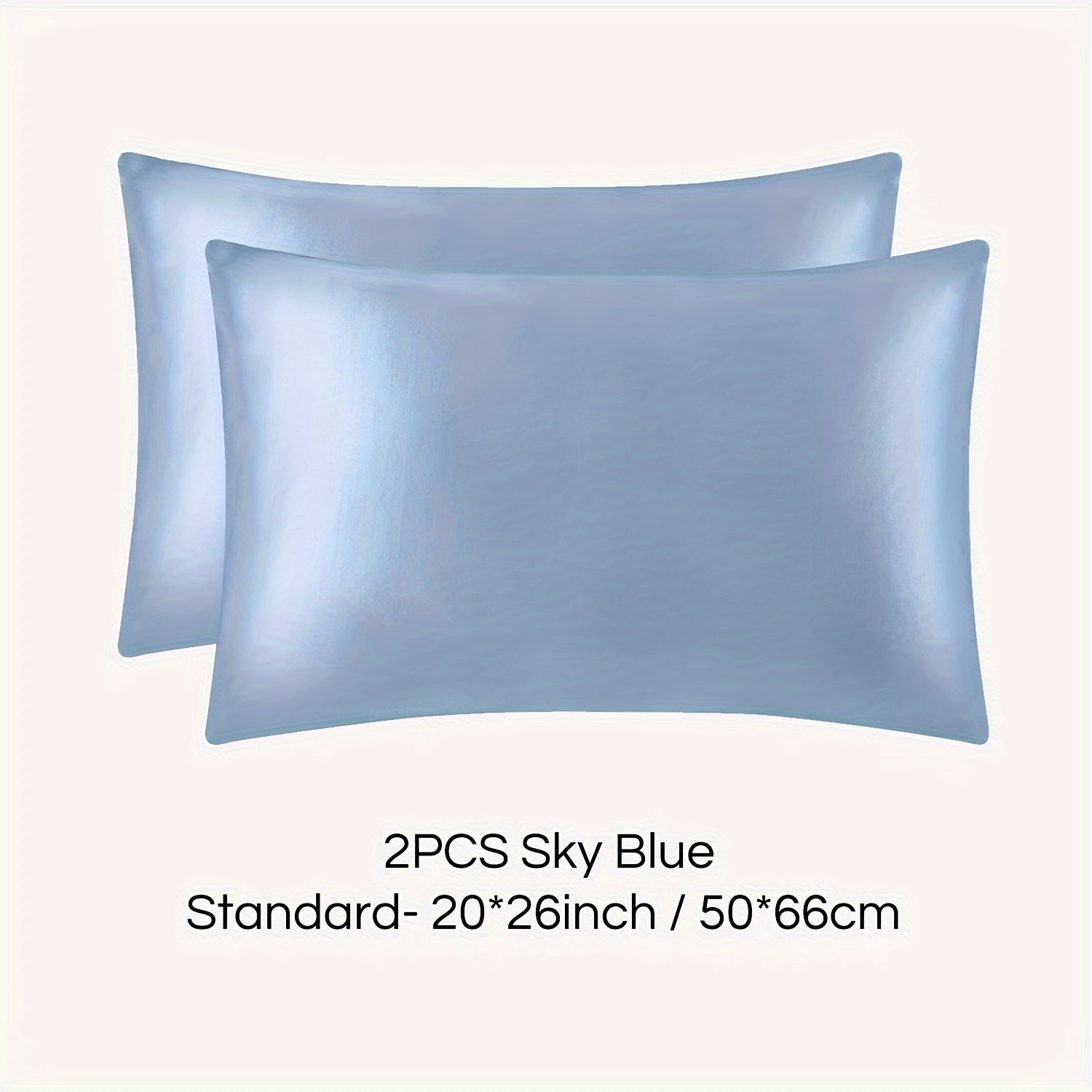 Set of 2 Mulberry Silk Pillowcases Hypoallergenic Satin Weave Solid Color Invisible Zipper Machine Washable Skin Hair Care