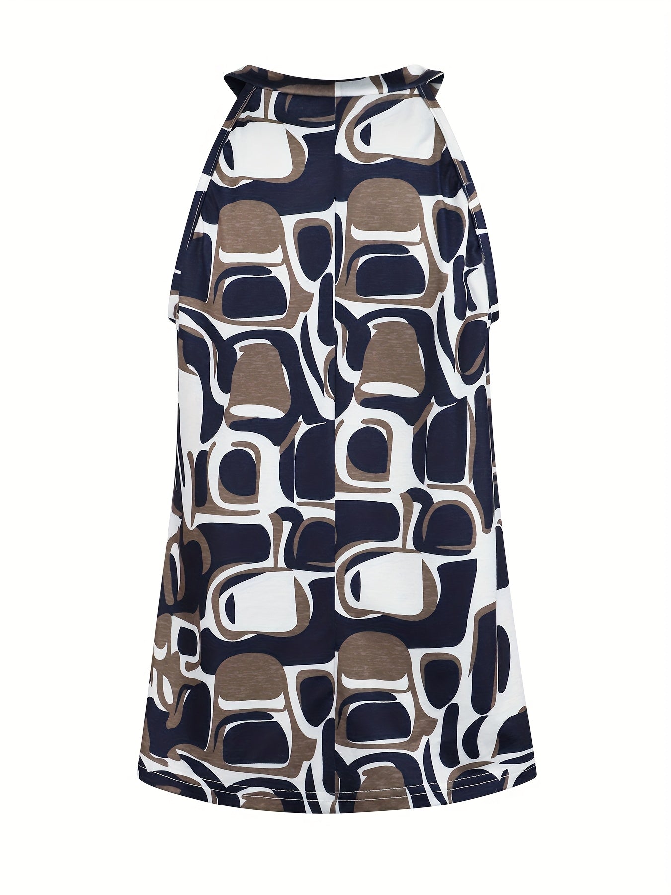 Plus Size Sleeveless Tank Top Polyester Abstract Print Purple White Casual Summer