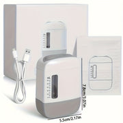 Masajeador portátil para cuero cabelludo y dispensador de aceite con dientes de peine, recargable por USB para el cuidado del cabello, blanco