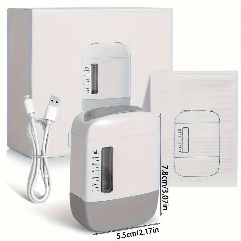 Masajeador portátil para cuero cabelludo y dispensador de aceite con dientes de peine, recargable por USB para el cuidado del cabello, blanco