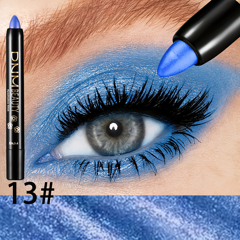 Women 15-Color Eyeshadow Stick Set Waterproof Glitter Shimmer Dual-Ended