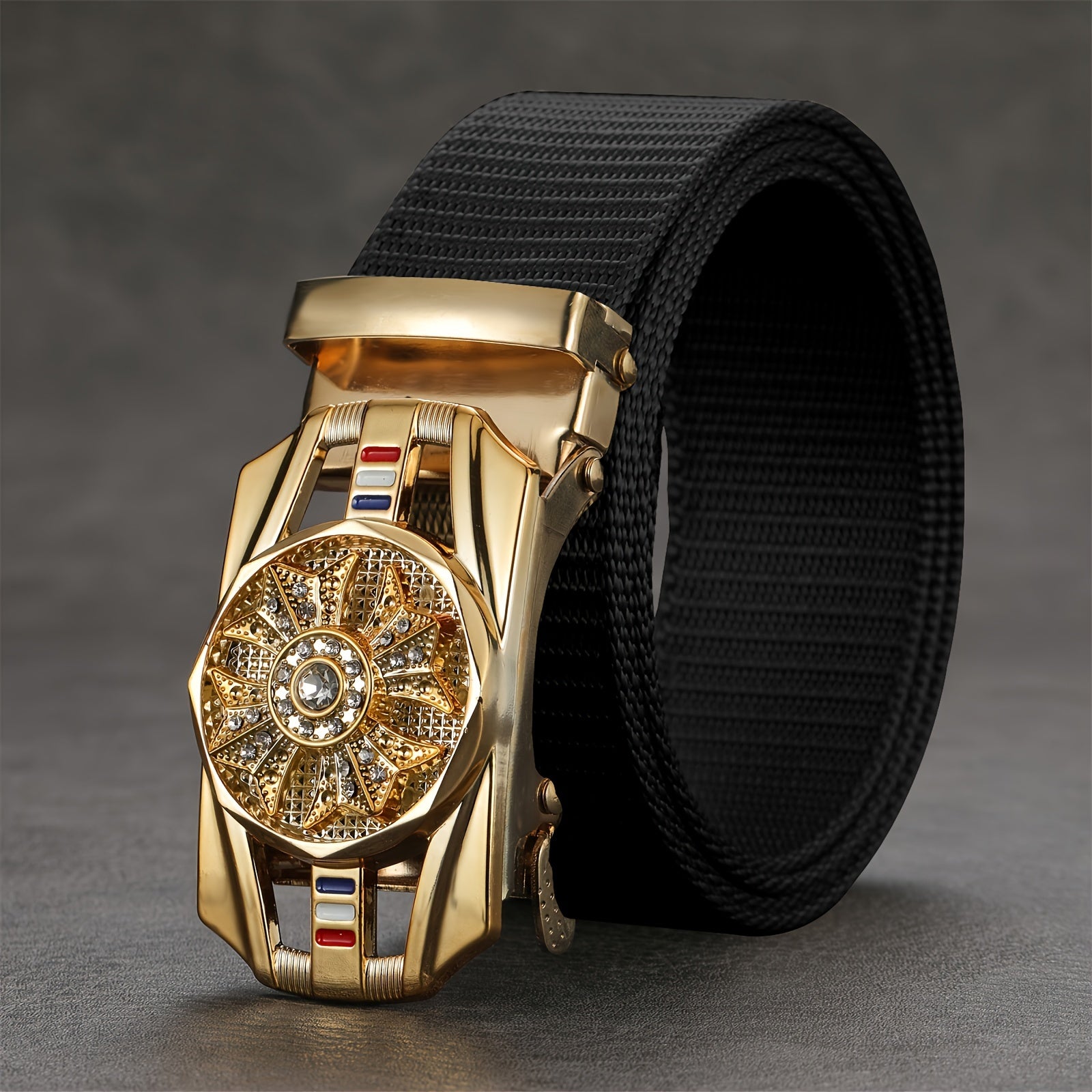 Men's Casual Nylon Belt with Automatic Alloy Buckle