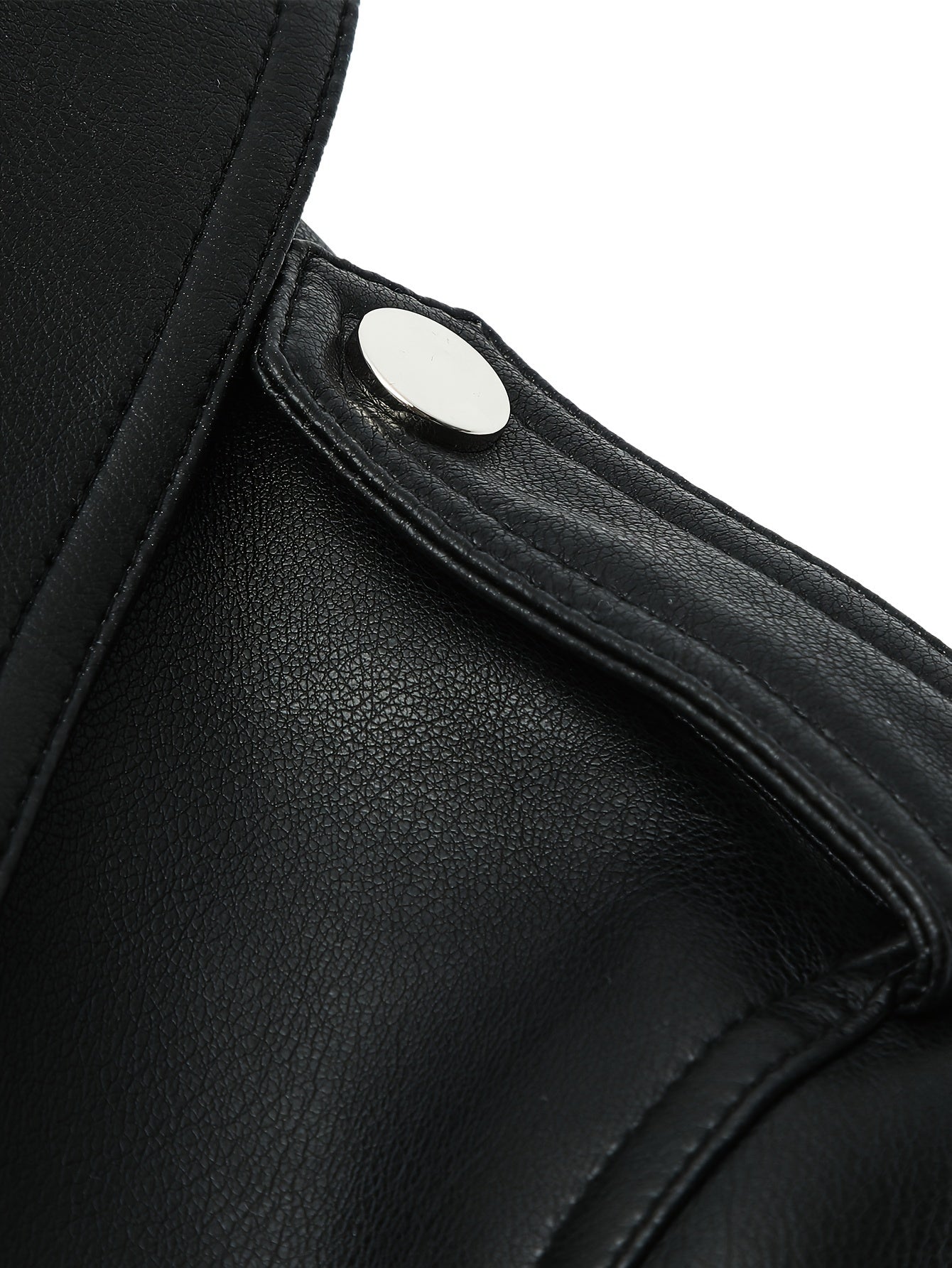 Women's Faux Leather Crop Jacket Long Sleeve Zipper Fall Spring Casual