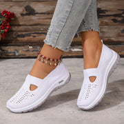 Women's Casual Slip-On Sneakers Lightweight Breathable White Shoes for Travel